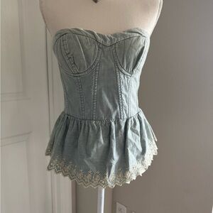Denim & Supply Ralph Lauren | Dresses | Denim Supply Ralph Lauren Strapless  Floral Ruffled Dress | Poshmark